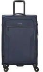 d&n Travel Line 9704 4 Rollen Trolley M 68 cm mit Dehnfalte - Blau
