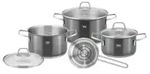 ELO Twice Select Topfset Edelstahl &Ouml;l-Dosiersystem Induktion schwarz 4-teilig -