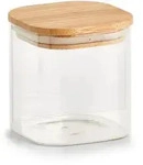 zeller Vorratsglas mit Bambusdeckel BHT 10x11x10 cm wei&szlig; - Transparent