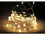 1.01 Lichterkette Draht 40 LED - warmwei&szlig; - Innen + Au&szlig;en - Wei&szlig;