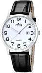 LOTUS COVENTRY Uhr Herrenuhr Lederarmband Datum schwarz - Wei&szlig;