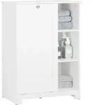 SoBuy BZR105-W Badezimmerschrank W&auml;scheschrank mit W&auml;schesack W&auml;schetruhe