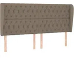 vidaXL Kopfteil mit Ohren Taupe 183x23x118/128 cm Stoff - Braun