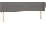vidaXL Kopfteil mit Ohren Dunkelgrau 183x23x78/88 cm Stoff - Grau
