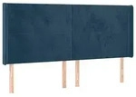 vidaXL Kopfteil mit Ohren Dunkelblau 203x16x118/128 cm Samt - Dunkelblau