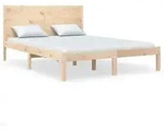 vidaXL Massivholzbett ohne Matratze 160x200 cm Kiefernholz - Braun