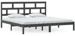 vidaXL Massivholzbett Schwarz Kiefer 200x200 cm - Schwarz