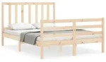 vidaXL Massivholzbett ohne Matratze 140x190 cm Kiefernholz - Braun