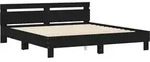 vidaXL Bettgestell mit Kopfteil Schwarz 160x200 cm Holzwerkstoff - Schwarz