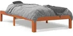 vidaXL Massivholzbett ohne Matratze Wachsbraun 100x200 Kiefernholz - Braun