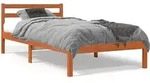 vidaXL Massivholzbett ohne Matratze Wachsbraun 75x190 cm Kiefernholz - Braun