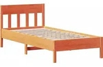 vidaXL Massivholzbett ohne Matratze Wachsbraun 90x190 cm Kiefernholz - Braun