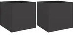 vidaXL Pflanzk&uuml;bel 2 Stk. Schwarz 42x40x39 cm Stahl - Schwarz