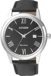 Citizen Herren-Uhr Sporty Eco-Drive Quarz Leder-Armband AW1231-07E - Schwarz