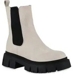 VAN HILL Damen Plateau Boots Stiefeletten Profil-Sohle Stiefel Schuhe 839534, Farbe: