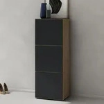 doporro Schuhschrank Schuhregal Schmal Schuhkommode 45cm in Kerneiche und Anthrazit