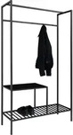 House Nordic Vita Kleiderstange schwarz aus Metall Regal und Schuhablage -...