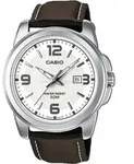 Casio Herrenuhr Armbanduhr Lederband braun MTP-1314PL-7AVEF - Braun/Silber