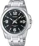 Casio Herren Armbanduhr MTP-1314PD-1AVEF analog mit Edelstahlband - Silber/Schwarz