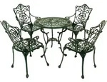 DEGAMO Gartenset Sitzgruppe Bistroset Jugendstil 5-teilig, Nostalgie Look, 4x Sessel