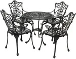 DEGAMO Bistroset Sitzgruppe Gartengarnitur in Jugendstil Optik 5-teilig,...