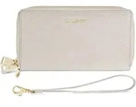 Lazarotti Geldb&ouml;rse Bologna Leather Double Zip Around Wallet Creme White - Wei&szlig;