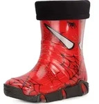 Ladeheid Kinder M&auml;dchen Jungen Gummistiefel Gef&uuml;ttert Swk2020 (Rot Spinnen 39,