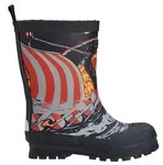 Viking Jolly Print Rubber Boots, Black/Sun, 22 - 22