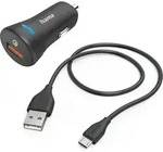 Hama Ladeset Auto-Schnellladeger&auml;t mit Ladekabel Micro-USB, 19, - Schwarz