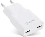 InLine USB Netzteil Ladeger&auml;t Dual USB-C, PD, PPS, 30W, wei&szlig;, Drinnen, AC, 20 V, 3