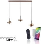 PAUL NEUHAUS H&auml;ngeleuchte Q-ROTATE, 3-armig, dunkelbraun, h&ouml;henverstellbar, ZigBee,