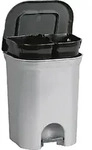 KEEEPER Treteimer Step & Close Duo 2x 11l 37,5x29,5x46cm schwarz anthrazit - Silber
