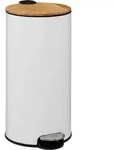 5Five Mulleimer/Treteimer Bambus - weis - 30L - 38 x 29 x 60 cm - Wei&szlig;