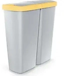 MONZANA&reg; M&uuml;lleimer K&uuml;che 50L 2 F&auml;cher mit Deckel Druckknopf Abfalleimer B&uuml;ro