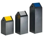 Selbstl&ouml;schender Wertstoffsammler - Kopfteil spitz - 43 l - antik-silber/silber -