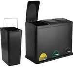 SVITA TC3X15 K&uuml;cheneimer 45L M&uuml;lleimer Trennsystem Treteimer Abfalleimer...