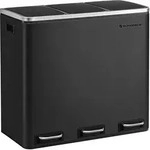 SONGMICS M&uuml;lleimer M&uuml;lltrennsystem, 3 x 18 L, ergonomisch, 3 F&auml;cher, K&uuml;che -