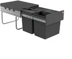 Hailo Abfallsammler 3642532 Raumspar-Tandem 2x 8,5 +18 L dunkelgrau - Dunkelgrau