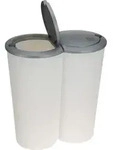 Excellent Houseware Doppelabfallbeh&auml;lter, Polypropylen, 2x25 l, wei&szlig;/grau -