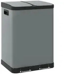 HOMCOM M&uuml;lleimer 2 x 30L Treteimer mit Deckel Fu&szlig;pedal Inneneimer Metall -...