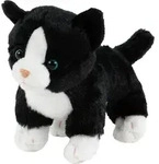 Kuscheltier Katze schwarz-wei&szlig; 14 cm Stoffkatze