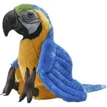 Wild Republic Macaw Pluschtier - blau - Plusch - 33 cm - Vogel - Rot