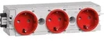 Hager Steckdose 3fach m.Wago GS30003020 C-Profil verkehrsrot - Rot