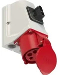 PCE CEE-Wandsteckdose Schalter, 5-polig, 32 A, 400 V, IP44 - Rot