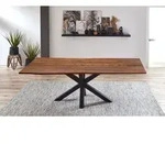 SAM&reg; Esstisch Baumkante massiv Akazie nussbaum 260 cm Spider-Gestell schwarz...
