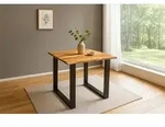SAM&reg; Esstisch Baumkante massiv Akazie naturfarben 90 x 90 schwarz QUINN -