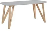 SalesFever Esstisch skandinavisches Design | Gestell Holz massive Eiche | Tischplatte