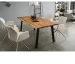 SalesFever Massiver Esstisch | 3,5 cm Akazie Natur Baumkante | 160 x 85 |...