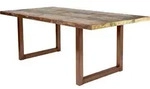 SIT M&ouml;bel Esstisch 240 cm | Tischplatte 40 mm Altholz bunt | Kufen-Gestell Stahl