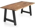 SalesFever Tisch | Akazie Massiv Natur | Baumkante 3,5 cm stark | 180 x 90 